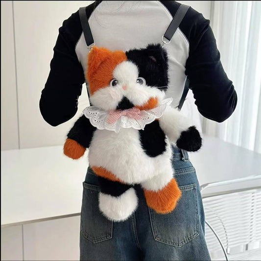 Lifelike Cat-shaped Backpack